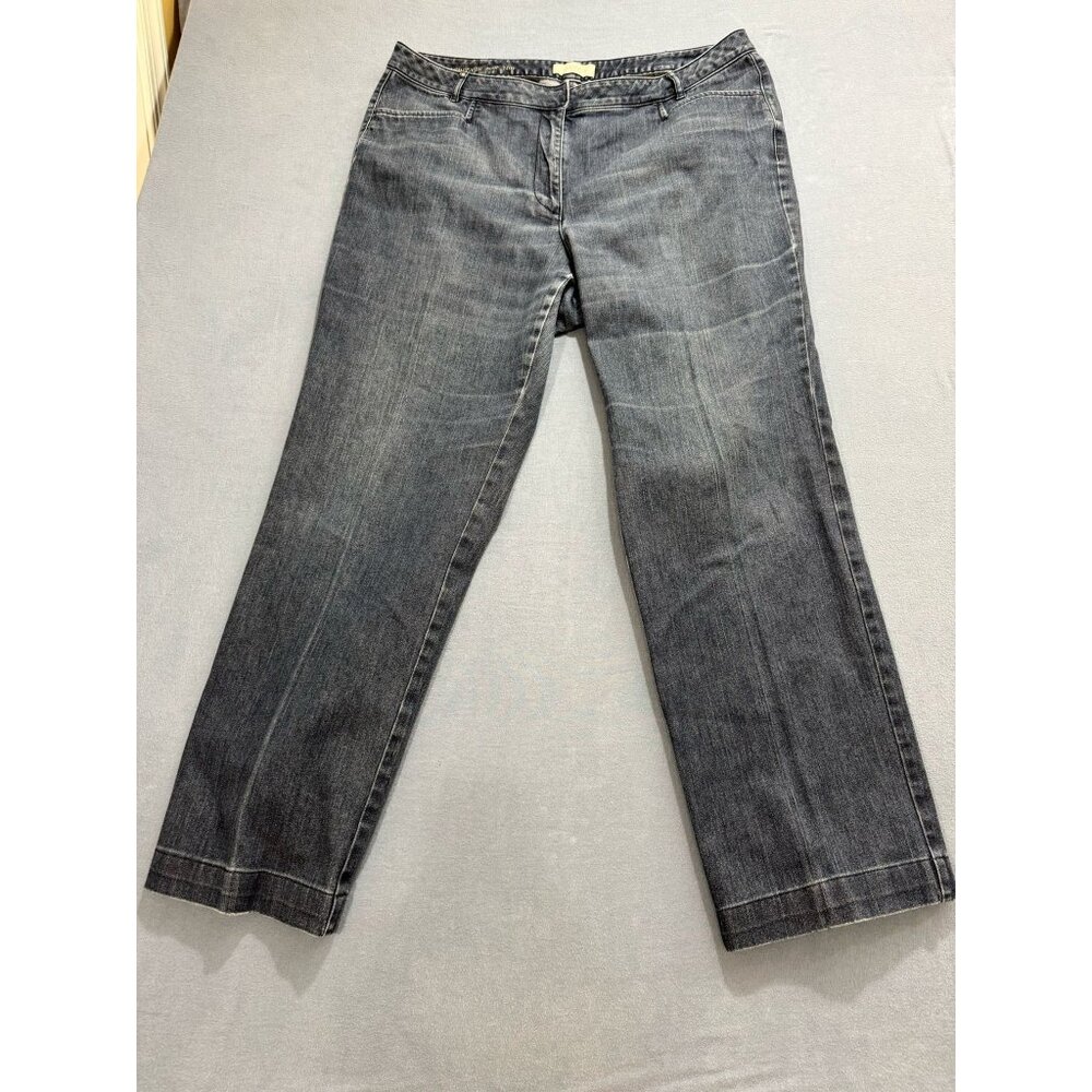 Talbots Women's Heritage Boot Cut Jeans Flat Front Coin Pockets Blue Size 16W